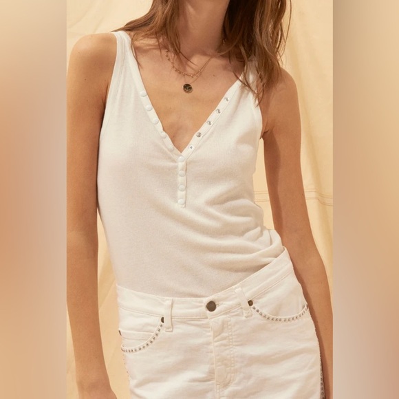 Ba&sh Cloe Mini Skirt in Ecru - Size 6 - Picture 3 of 12